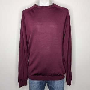Marshall Fields maroon merino wool & silk blend sweater LT